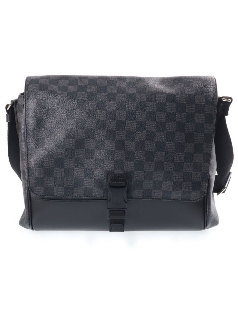 Louis Vuitton Damier Graphite Messenger PM Leather Shoulder Bag Black Silver